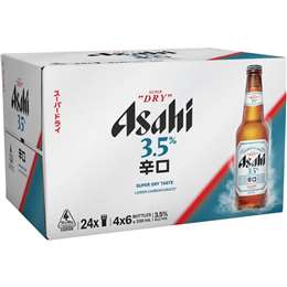 Asahi Super Dry 3.5% Bottles 330mL x 24 pack