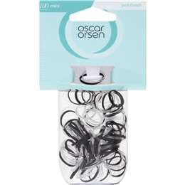 Oscar Orsen Mini Polybands Hair Ties Black/Clear 100 pack