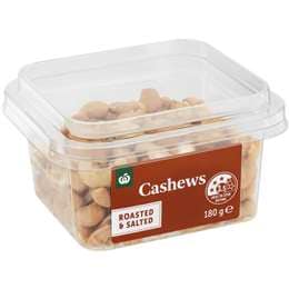 Woolworths Cashew Roasted & Salted Snack Pots 180g