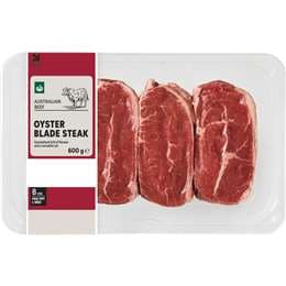 Woolworths Beef Oyster Blade Steak 600g