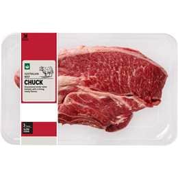 Woolworths Beef Chuck Steak Medium 380g - 800g