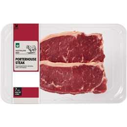 Woolworths Beef Porterhouse Steak Medium 290g - 750g