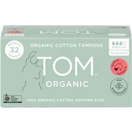 TOM Organic Bulk Tampons Regular 32 pack