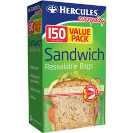 Hercules Resealable Everyday Sandwich Bags 150 pack