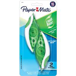 Paper Mate Liquid Paper Dryline Grip White Out Correction Tape 2 pack
