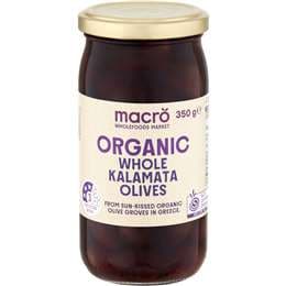 Macro Organic Olives Whole Greek Kalamata 350g