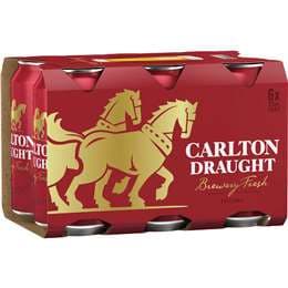 Carlton Draught Lager Cans 375mL x 6 pack