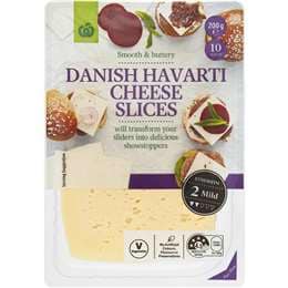 Woolworths Danish Havarti Cheese Slices 200g