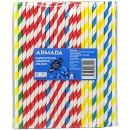 Armada Paper Straws Striped 100 pack