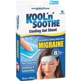Kool 'n' Soothe Soft Gel Sheets For Headache & Migraine Relief 6 pack