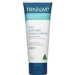 Trishave 3In1 Anti-Rash Shave Creme With Tea Tree Oil For Men 100g