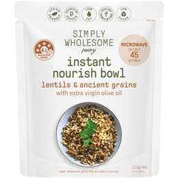 Simply Wholesome Pantry Instant Nourish Bowl Lentils & Ancient Grains 220g