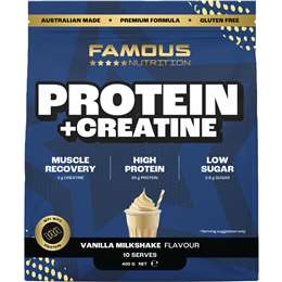 Famous Nutrition Protein Creatine Powder Vanilla 400g