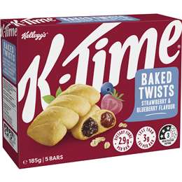 Kellogg's K Time Baked Twists Strawberry & Blueberry Bars 5 pack