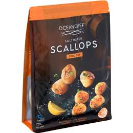 Ocean Chef Saltwater Scallops Roe Off 425g