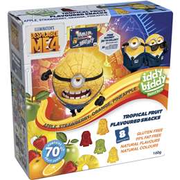 Iddy Biddy Fruit Snacks Tropical 20g x 8 pack
