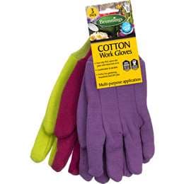 Brunnings Cotton Work Gloves 3 pack