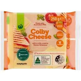 Woolworths Colby Cheese Block 250g