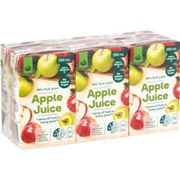 Woolworths Apple Juice Poppers 250mL x 6 pack