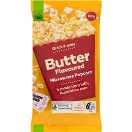 Woolworths Microwave Popcorn Butter Flavoured 100g