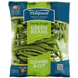 Mulgowie Green Beans Cleaned & Cut 340g