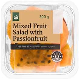 Woolworths Mixed Fruit Salad With Passionfruit Tub 200g