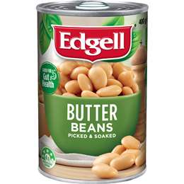 Edgell Canned Butter Beans Picked & Soaked Legumes 400g