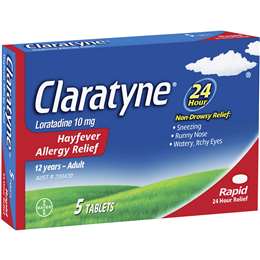 Claratyne Hayfever Allergy Relief Antihistamine Tablets 5 pack