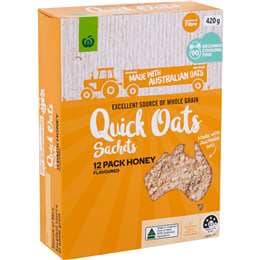 Woolworths Honey Quick Oats Sachets 12 pack