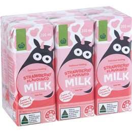 Woolworths Strawberry Milk Poppers 200mL x 6 pack