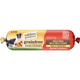 Natures Goodness Grain Free Adult Chilled Fresh Dog Food Roll Roast Meat 2.15kg
