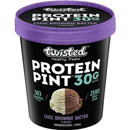 Twisted Healthy Treats Choc Brownie Batter Protein Pint Frozen Dessert 475mL