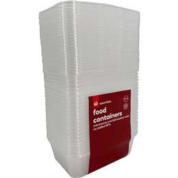 Woolworths Essentials Food Containers Rectangle 650mL x 25 pack
