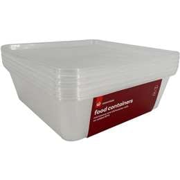 Woolworths Essentials Food Containers Square 920mL x 4 pack