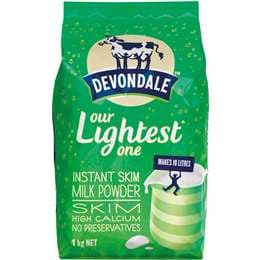 Devondale Instant Skim Milk Powder Powder UHT 1kg