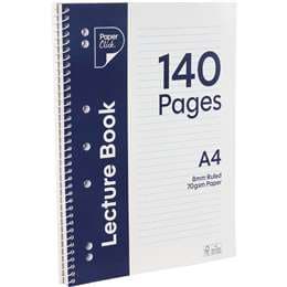 Paperclick A4 Spiral Lecture Book 140 Pages each