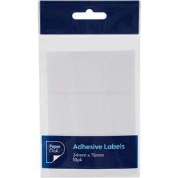 Paperclick Adhesive Labels Rectangle Blue Border 34Mm X 75Mm 18 pack