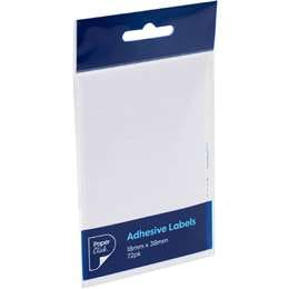 Paperclick Adhesive Rectangle Labels White 72 pack