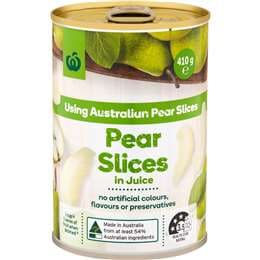 Woolworths Australian Pear Slices In Juice 410g