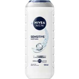Nivea Men Sensitive 3 In 1 Shower Gel & Body Wash 500mL
