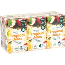 Woolworths Tropical Juice Poppers 250mL x 6 pack