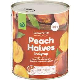 Woolworths Peach Halves In Syrup 825g