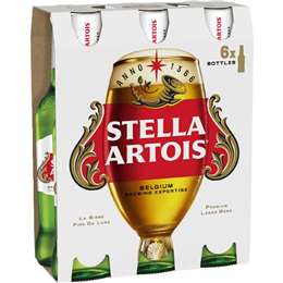 Stella Artois Pilsner Bottles 330mL x 6 pack