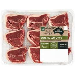 Woolworths Lamb Midloins Chops 6 - 9 Pieces 650g - 1.1kg