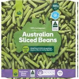 Woolworths Frozen Beans Sliced 500g
