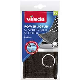 Vileda Power Scrub Scourer Stainless Steel 2 pack