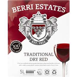 Berri Estates Cask Wine Traditional Dry Red 5L