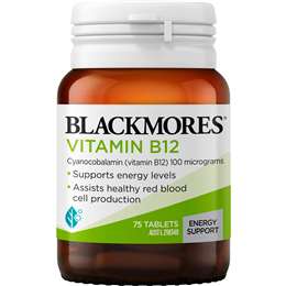 Blackmores Vitamin B12 Energy Support Tablets 75 pack