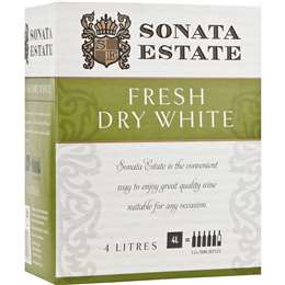 Sonata Estate Cask Wine Fresh Dry White 4L