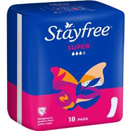 Stayfree Super Pads No Wings 18 pack
